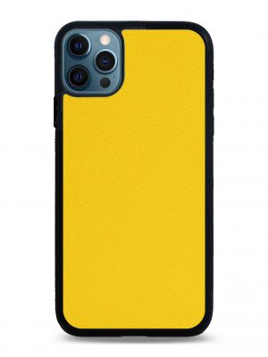 Yellow real feel texture Leather Cover for Iphone
