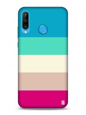Blue, green, skin & pink lines Designer Slim Cover for Huawei