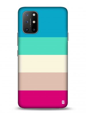 Blue, green, skin & pink lines Designer Slim Cover for One Plus