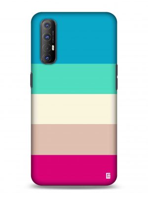 Blue, green, skin & pink lines Designer Slim Cover for Oppo