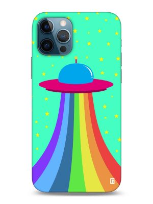 Aqua green rainbow UFO Designer Slim Cover for Iphone