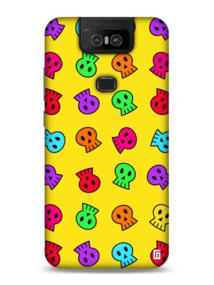Amber yellow with skulls Designer Slim Cover for Asus