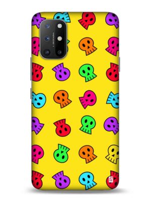 Amber yellow with skulls Designer Slim Cover for One Plus