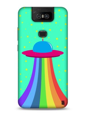 Aqua green rainbow UFO Designer Slim Cover for Asus