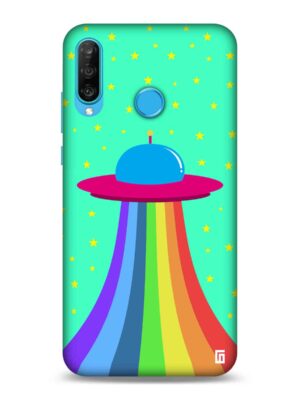 Aqua green rainbow UFO Designer Slim Cover for Huawei