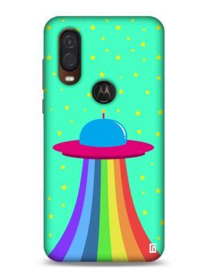Aqua green rainbow UFO Designer Slim Cover for Moto
