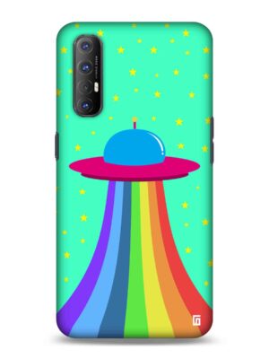 Aqua green rainbow UFO Designer Slim Cover for Oppo