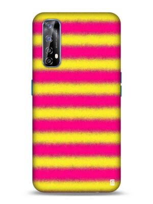 Baby Pink yellow spray stripes Designer Slim Cover for Realme