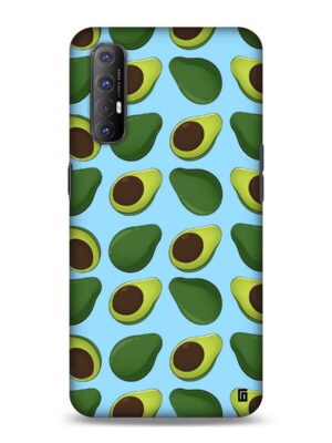 Baby blue Avocado pattern Designer Slim Cover for Oppo