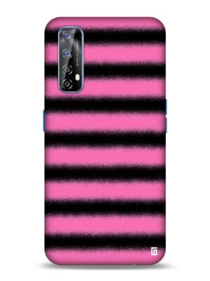Black & baby pink spray stripe design Designer Slim Cover for Realme