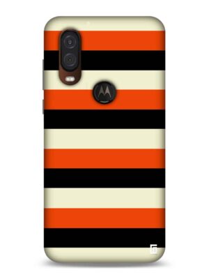 Black & orange stripes design Designer Slim Cover for Moto