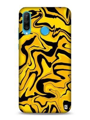 Black & yellow marble texture Designer Slim Cover for Huawei