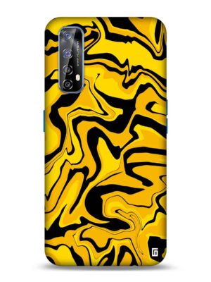Black & yellow marble texture Designer Slim Cover for Realme