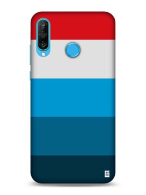 Blue, gray & red stripes Designer Slim Cover for Huawei