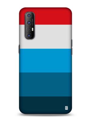 Blue, gray & red stripes Designer Slim Cover for Oppo