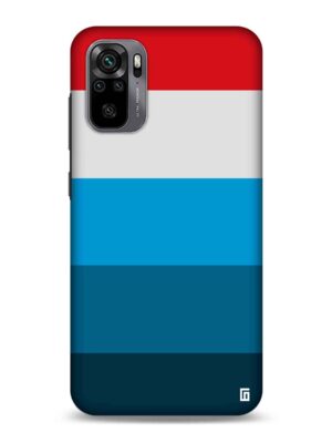 Blue, gray & red stripes Designer Slim Cover for Redmi
