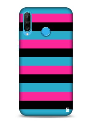 Blue, pink & black lines Designer Slim Cover for Huawei