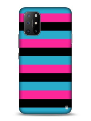 Blue, pink & black lines Designer Slim Cover for One Plus