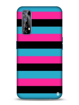 Blue, pink & black lines Designer Slim Cover for Realme