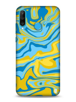 Blue & yellow texture Designer Slim Cover for Huawei