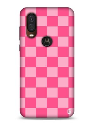 Blush Bubblegum Checkered Designer Slim Cover for Moto