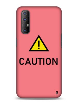Caution pink Designer Slim Cover for Oppo