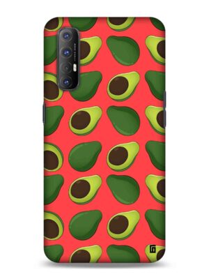 Cerise Avocado pattern Designer Slim Cover for Oppo