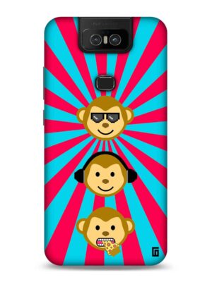 Classy 3 monkey Designer Slim Cover for Asus