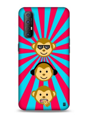 Classy 3 monkey Designer Slim Cover for Oppo