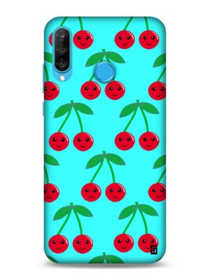 Cyan Cherry pattern Designer Slim Cover for Huawei