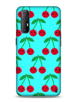 Cyan Cherry pattern Designer Slim Cover for Oppo